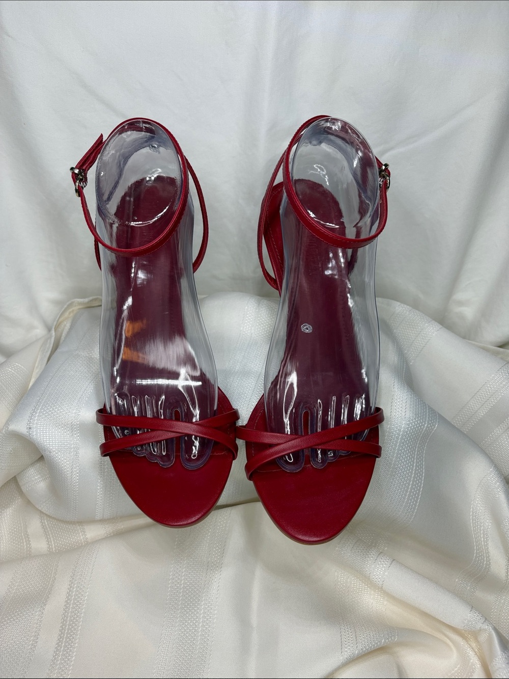 Steve Madden Jypsey Red Strappy Stiletto Sandals Sz 10M - Picture 3 of 11